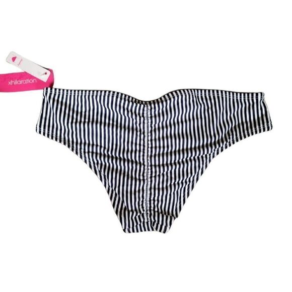Xhilaration Juniors' Blue Stripe Cheeky Bikini Bottom Sz L - Picture 3 of 12